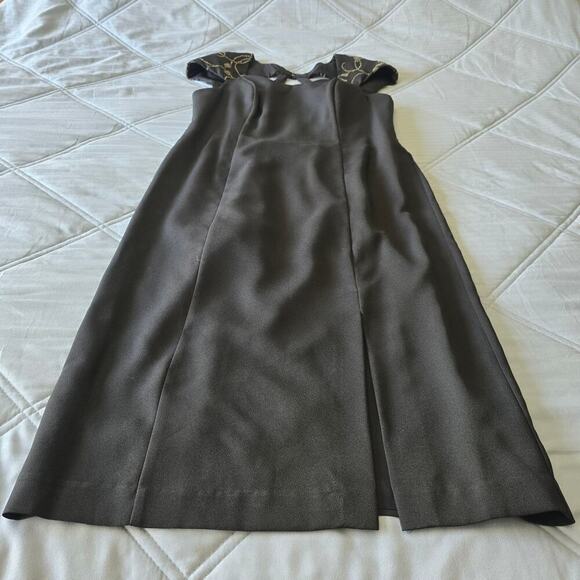 VTG Women's Plus Sz 14 Midi Formal Dress Beaded Slit Wimsigoth Elegance Holiday - Picture 8 of 16